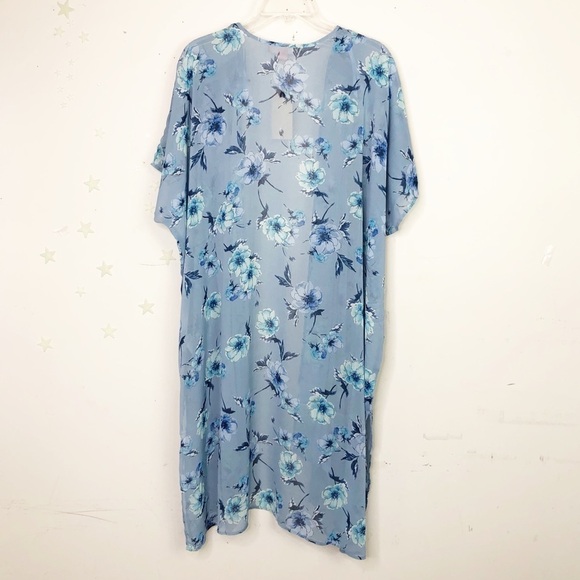 BAND of Gypsies blue floral duster kimono - Picture 3 of 7
